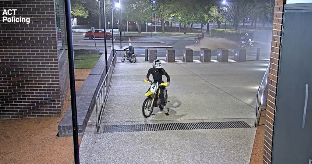 WATCH: Trail bike riders filmed causing chaos outside police station ...