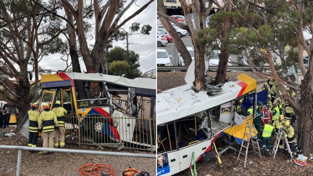 Bus driver rushed to hospital after horrific crash at Tea Tree Plaza ...