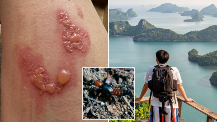 Tomcat Insect Rash Tourists in Bali warned about tomcat beetle after Aussie woman left ...